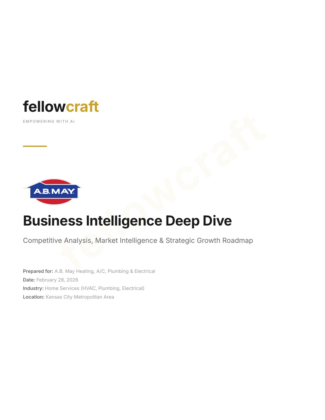 Sample report cover page